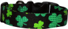 Black Patchwork Shamrocks Handmade Dog Collar